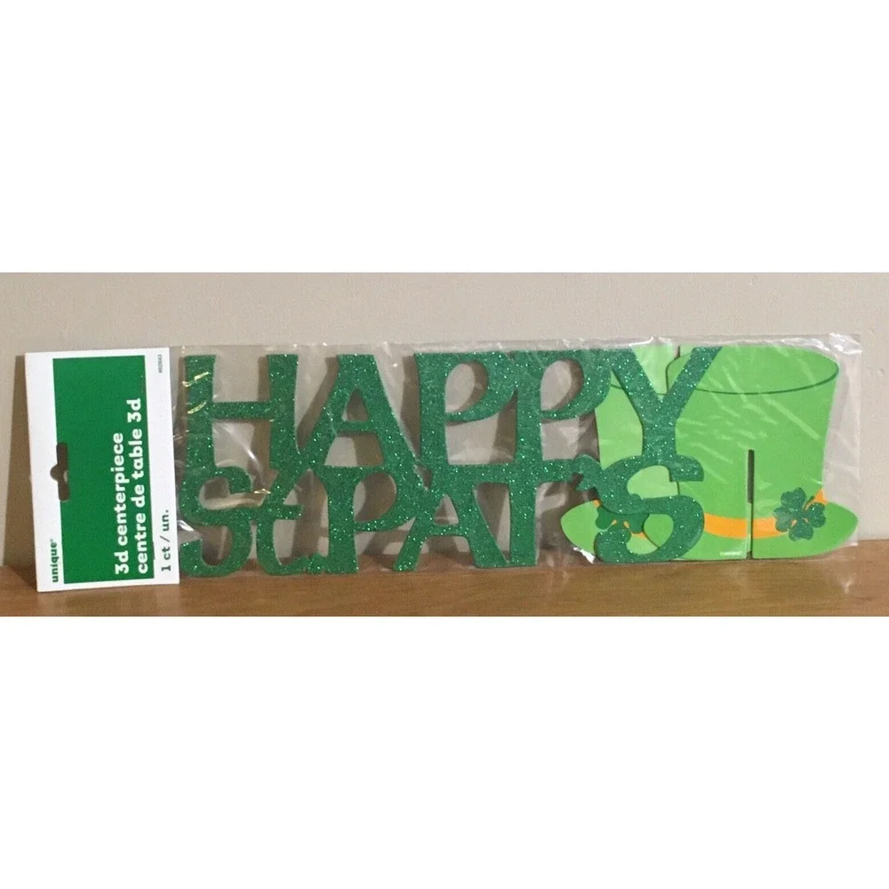 Lot of 12 Happy St Pat's CENTERPIECES - 3D Free Standing Table Decorations New
